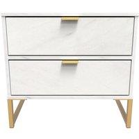 Ready Assembled 2 U Tamworth 2 Drawer Bedside Cabinet (Ready Assembled) in Off-White