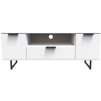 Ready Assembled 2 U Fuji 2 Door 1 Drawer Wide TV Unit (Ready Assembled) in White