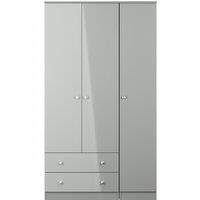 Ready Assembled 2 U Newlyn Triple Wardrobe with 2 Drawers (Ready Assembled) in Dark Grey