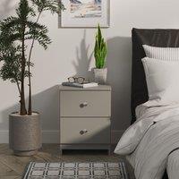 Ready Assembled 2 U Newlyn 2 Drawer Bedside Cabinet (Ready Assembled) in Dark Grey