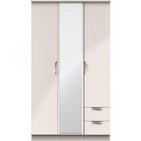 Ready Assembled 2 U Holborn Tall Triple Mirror + Drawer Wardrobe (Ready Assembled) in Taupe