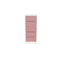 Ready Assembled 2 U Bristol 5 Drawer Tall Bedside (Ready Assembled) in Dusty Pink