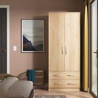 Ready Assembled 2 U Hampshire 2 Door 2 Drawer Wardrobe (Ready Assembled) in Light Brown