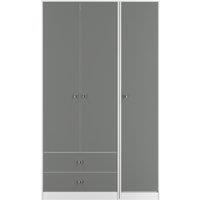 Ready Assembled 2 U Stowe Triple Wardrobe with 2 Drawers (Ready Assembled) in Mid Grey