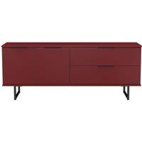 Ready Assembled 2 U Fuji 2 Drawer 2 Door Wide Sideboard (Ready Assembled) in Dark Red
