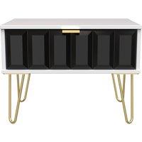 Ready Assembled 2 U Metro 1 Drawer Wide Side Table (Ready Assembled) in True Black