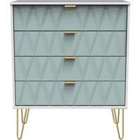 Ready Assembled 2 U Dallas 4 Drawer Chest (Ready Assembled) in Duck Egg Blue