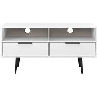 Ready Assembled 2 U Fuji TV Unit with legs (Ready Assembled) in White