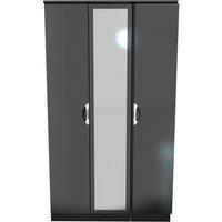 Ready Assembled 2 U Holborn Tall Triple Mirror Wardrobe (Ready Assembled) in Black