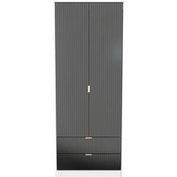 Ready Assembled 2 U Bexley 2 Door 2 Drawer Wardrobe (Ready Assembled) in True Black