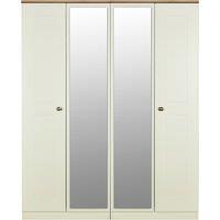 Ready Assembled 2 U Albert Quad Twin Mirror Wardrobe (Ready Assembled) in Cream