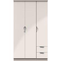 Ready Assembled 2 U Holborn Tall Triple Plain + Drawer Wardrobe (Ready Assembled) in Taupe