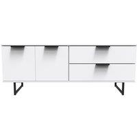 Ready Assembled 2 U Fuji 2 Drawer 2 Door Wide Sideboard (Ready Assembled) in White