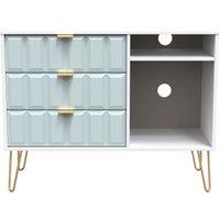 Ready Assembled 2 U Metro 3 Drawer TV Unit (Ready Assembled) in Duck Egg Blue