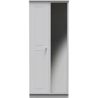 Ready Assembled 2 U Albert 2 Door Mirrored Wardrobe (Ready Assembled) in Grey