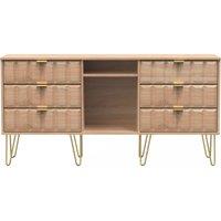 Ready Assembled 2 U Metro 6 Drawer Sideboard (Ready Assembled) in Light Oak