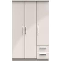Ready Assembled 2 U Windsor Triple Plain + Drawer Wardrobe (Ready Assembled) in Taupe