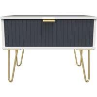 Ready Assembled 2 U Bexley 1 Drawer Wide Side Table (Ready Assembled) in Dark Blue