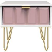 Ready Assembled 2 U Metro 1 Drawer Bedside (Ready Assembled) in Dusty Pink