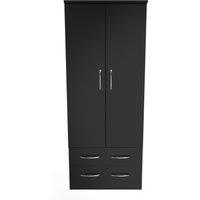 Ready Assembled 2 U Hampshire 2 Door 2 Drawer Wardrobe (Ready Assembled) in Black