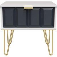 Ready Assembled 2 U Metro 1 Drawer Bedside (Ready Assembled) in Dark Blue