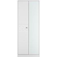 Ready Assembled 2 U Memphis Tall 2 Door Mirrored Wardrobe (Ready Assembled) in White