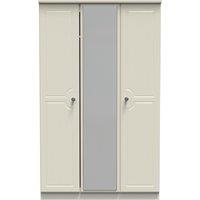 Ready Assembled 2 U Stirling Triple Mirror Wardrobe (Ready Assembled) in Cream