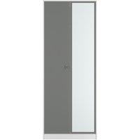 Ready Assembled 2 U Stowe Tall 2 Door Mirrored Wardrobe (Ready Assembled) in Mid Grey