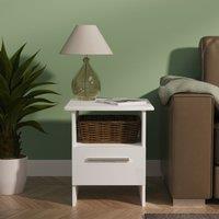 Ready Assembled 2 U Windsor Bottom Drawer Lamp Table (Ready Assembled) in White