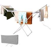 Rediffusion Winged Heated Clothes Airer with Cover in Silver