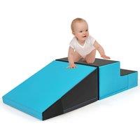 Costway Toddlers Step & Slide Climber for Infants Toddler Soft Play Set-Black in Blue