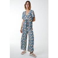 Blue Vanilla Women's Abstract Honeycomb Cross Over Jumpsuit in Blue | Size: Small