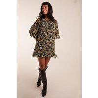 Blue Vanilla Women's Floral Raglan Sleeve Tunic Dress | Size: Small