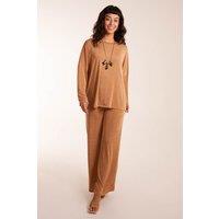 Blue Vanilla Women's Acetate Trousers in Camel