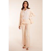 Blue Vanilla Women's Wide Leg Suit Trousers in Stone | Size: 8