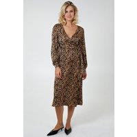 Blue Vanilla Women's Draped Waist Wrap Dress in Brown | Size: 8
