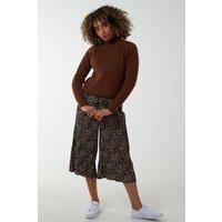 Blue Vanilla Women's Animal Print Cropped Trousers in Navy | Size: Medium
