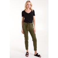 Blue Vanilla Women's Zip Drawstring Trouser in Khaki | Size: XL