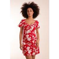 Blue Vanilla Women's Ring Detail Milkmaid Mini Dress in Red | Size: 8