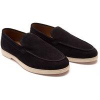 Thomas Crick Men's 'Fenway' Suede Leather Slip-on Casual Loafer Shoes in Navy | Size: 10