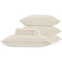 CHRISTY 400TC Luxury Cotton Sateen Plain Dye Full Sheet Bundle in Ivory | Size: Double