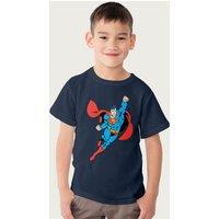Superman Flying To The Rescue T-Shirt in Navy | Size: 12-13 Years