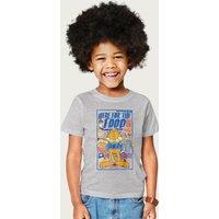 Garfield Hungry Here For The Food T-Shirt in Mid Grey | Size: 7-8 Years