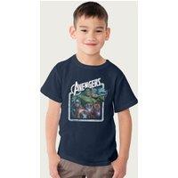 Marvel Avengers The Hulk Thor Captain America & Iron Man T-Shirt in Navy | Size: 3-4 Years