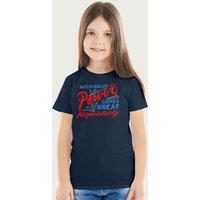 Spider-Man Great Power & Responsibility Marvel T-Shirt in Navy | Size: 12-13 Years