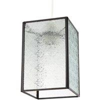 Happy Homewares Vintage Traditional Bronze Pendant Shade with Clear Moroccan Glass