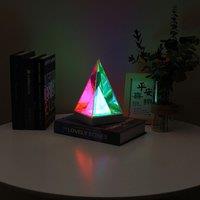 Obasyhig Acrylic 3D Colorful Cube & Triangle Night Light with 3 Colors | Size: 20 inches
