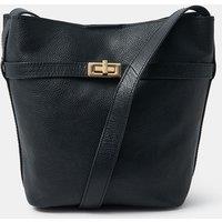 Accessorize Women's Leather Bucket Crossbody Bag in Black