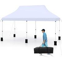 Costway 3 x 6M Pop-up Canopy Tent Height Adjustable Gazebo w/ Carry Bag in White