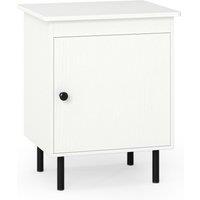 Costway 2-Tier Nightstand Modern Bedside Table with Single Door Cabinet in White